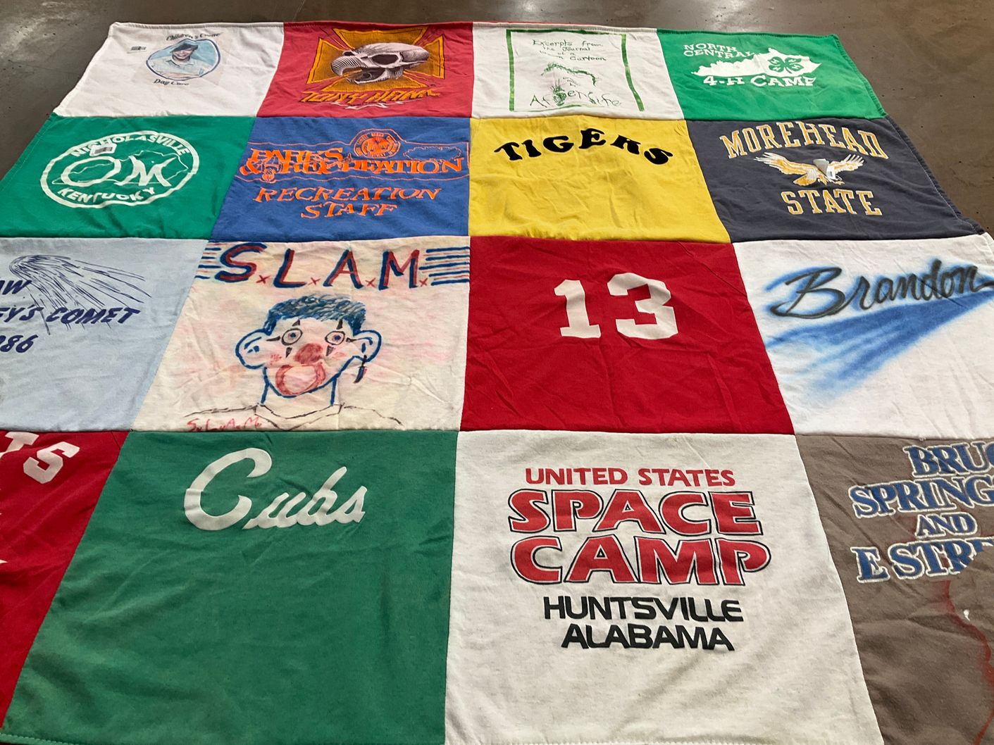 T-shirt quilt from morehead state university by Marietta from NC