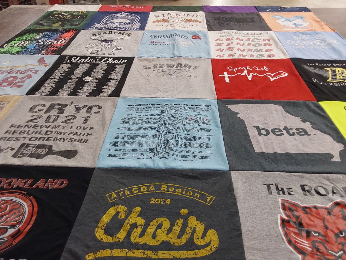T-shirt quilt from arkansas state university by Kristen from AR