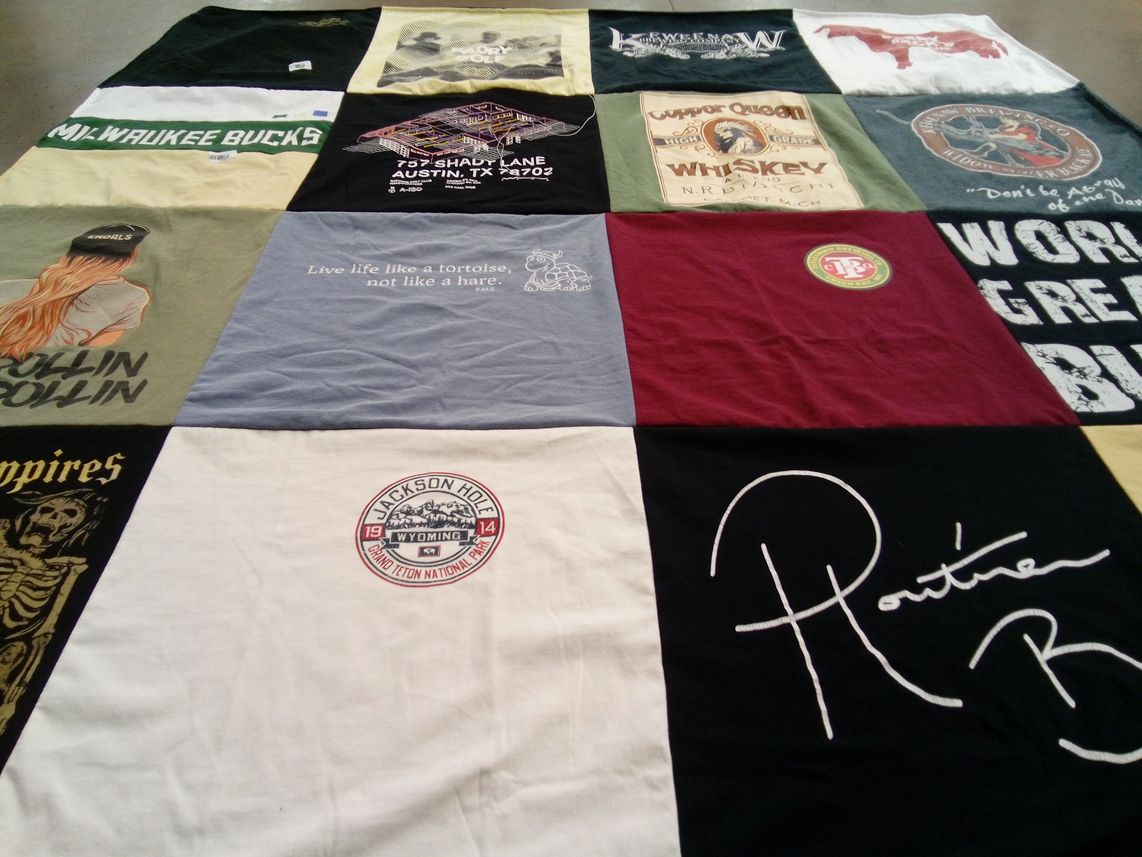 T-shirt quilt featuring milwaukee bucks by Jayne from WI