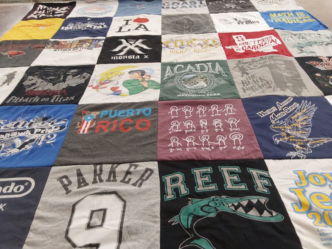 T-shirt quilt from acadia university, herbert armstrong middle school by Natalie from TX
