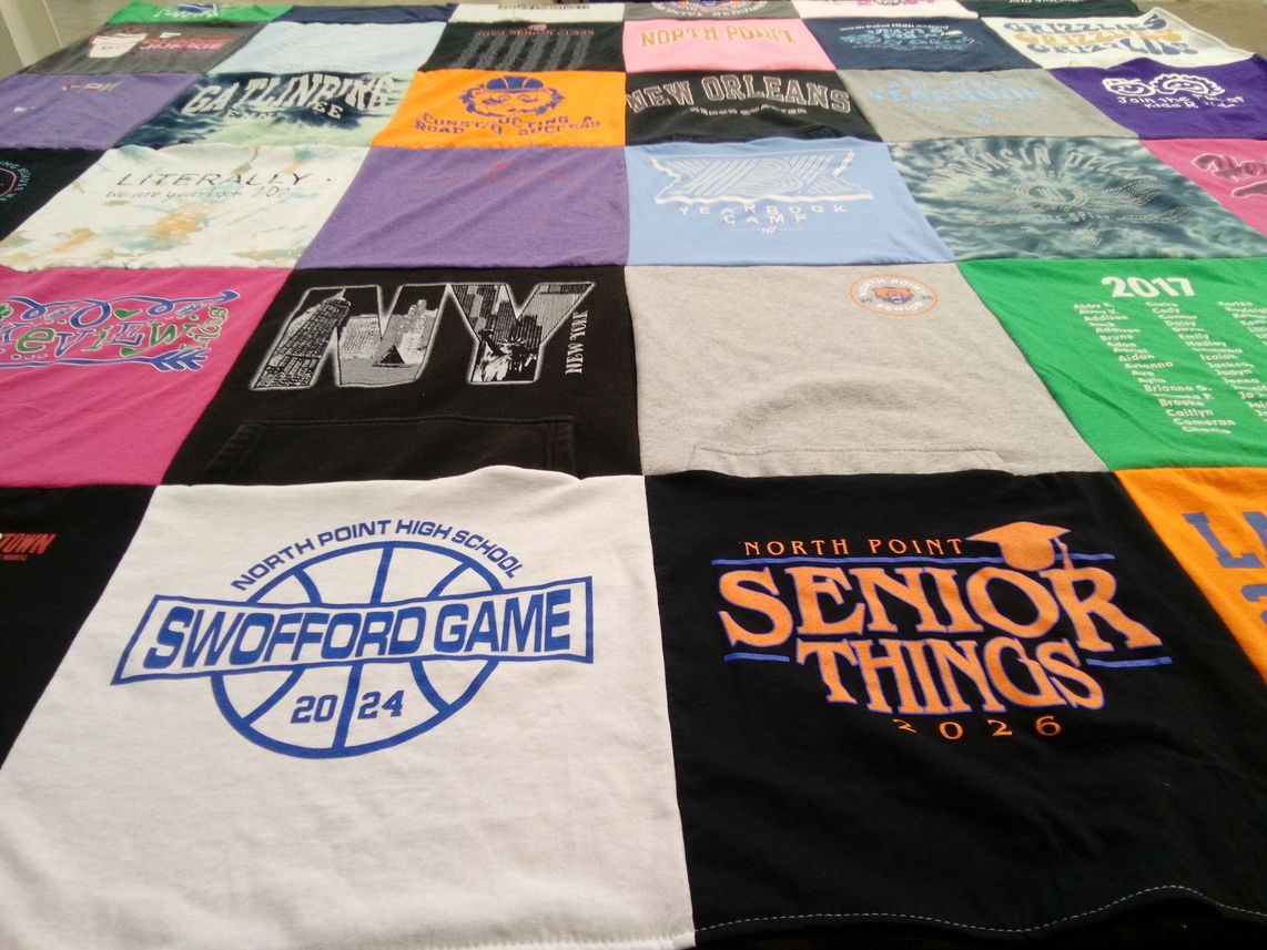 T-shirt quilt from north point high school by Melissa from MO