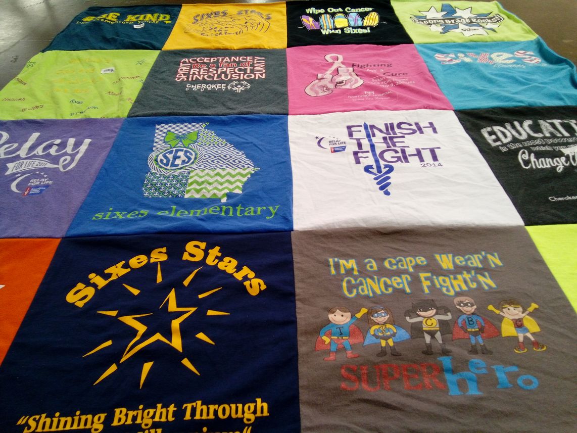 T-shirt quilt from sixes elementary school by Kelsey from GA