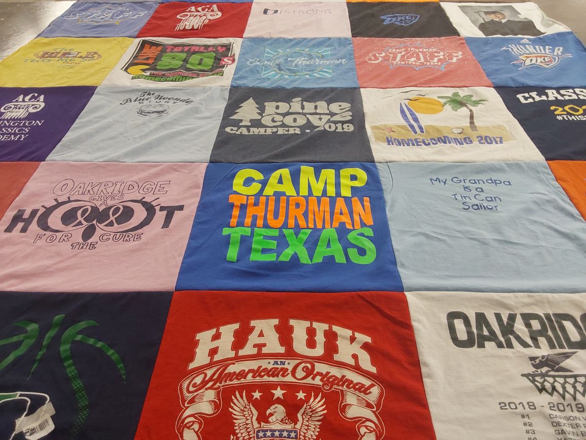T-shirt quilt from oakridge academy by MARY from TX