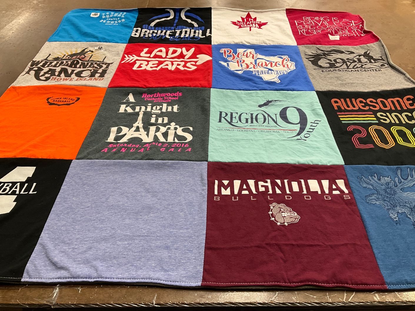 T-shirt quilt from magnolia high school by Jennifer from TX