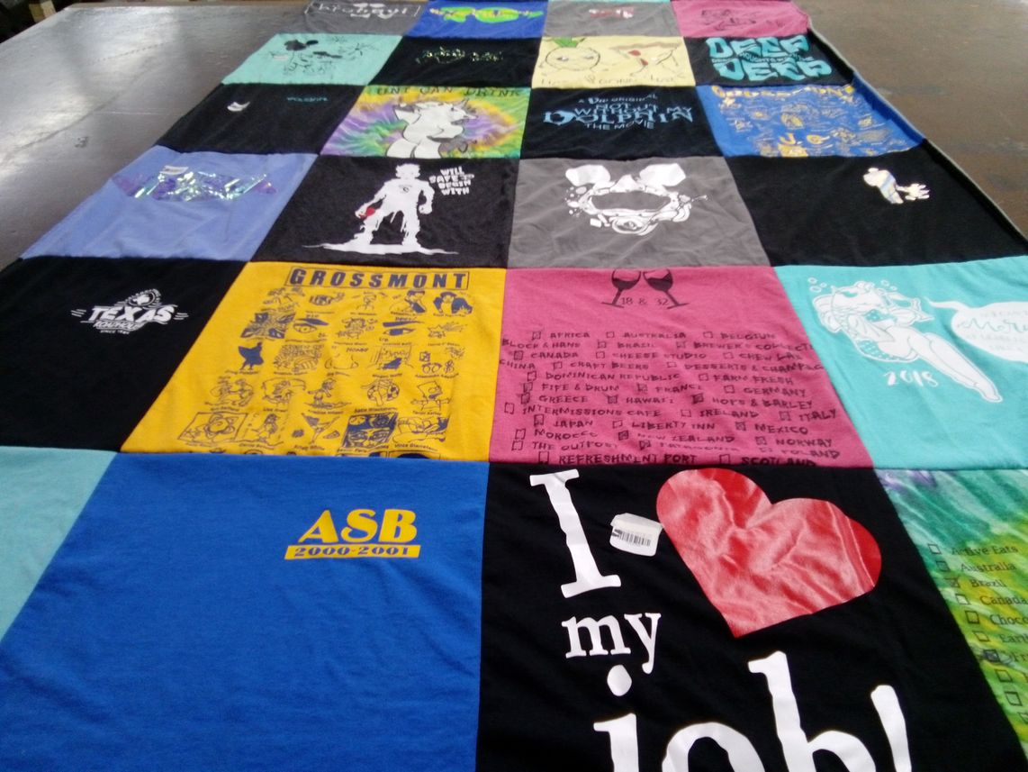 T-shirt quilt from grossmont college by Lisa from FL