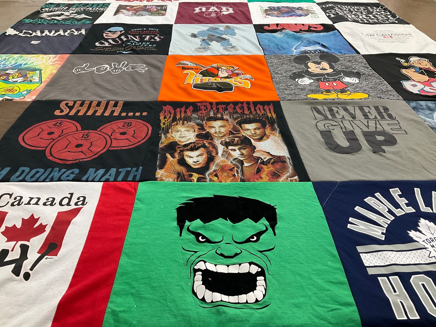 T-shirt quilt featuring toronto maple leafs hockey by Caleigh from CA