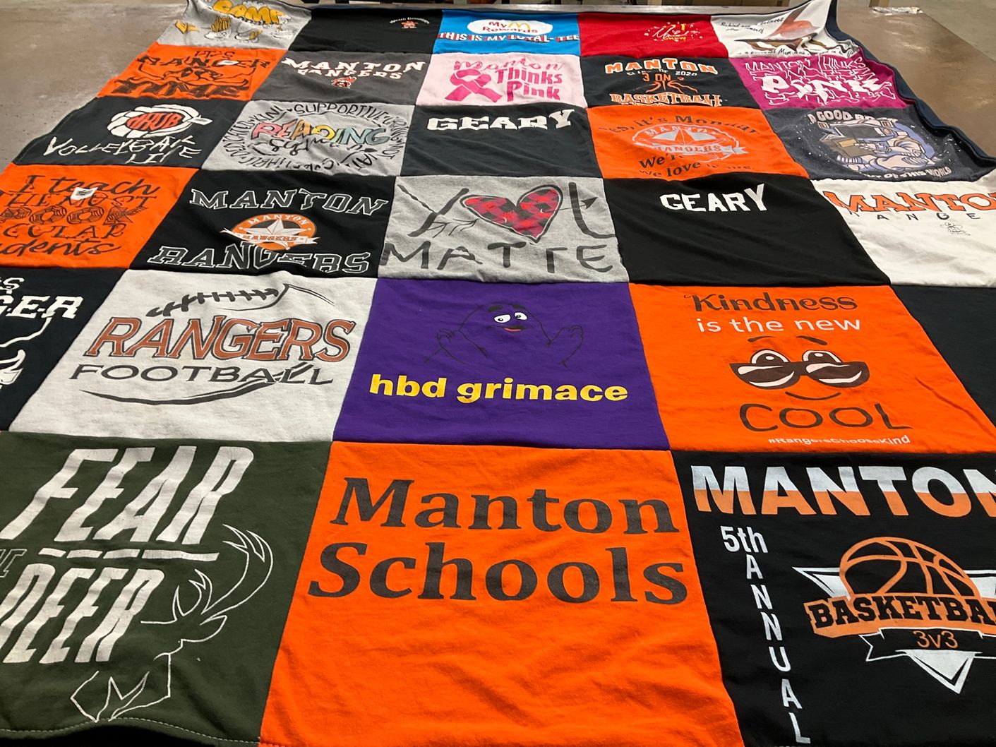 T-shirt quilt featuring manton rangers football by Jesse from MI