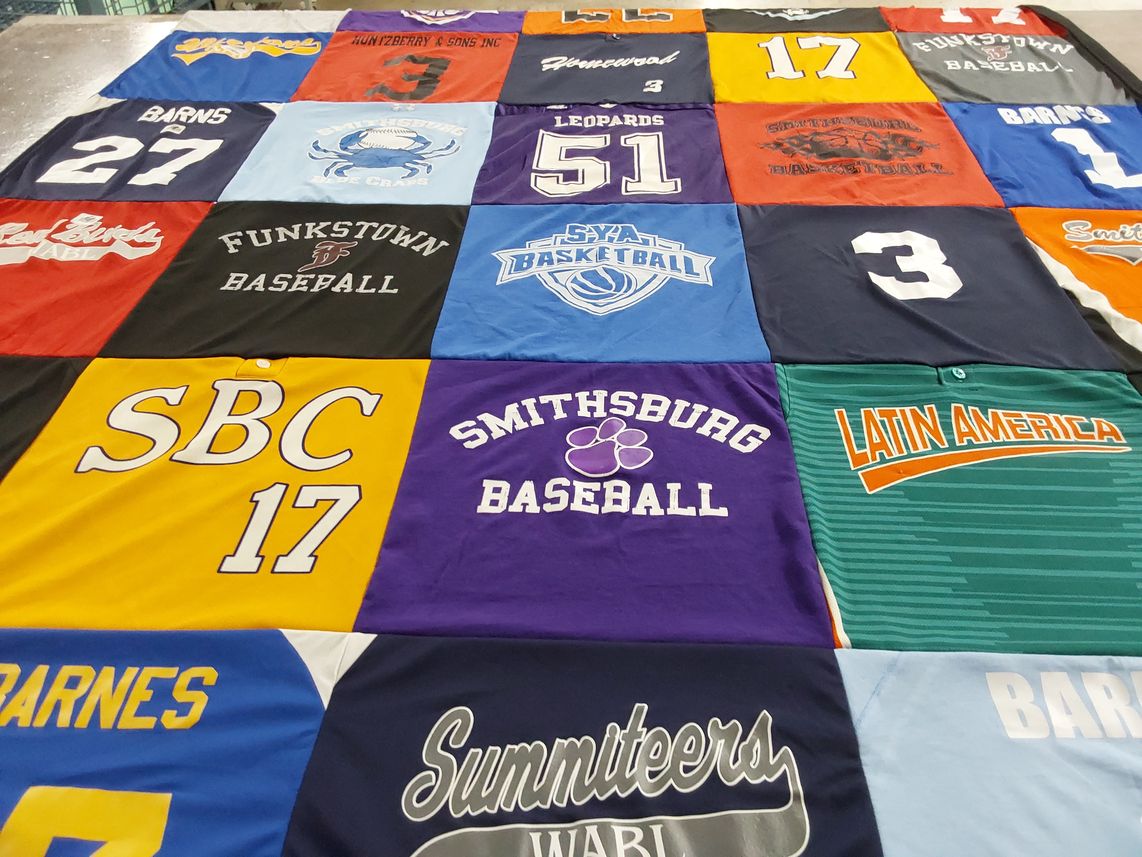 T-shirt quilt featuring smithsburg baseball, funkstown baseball by Barbara from MD