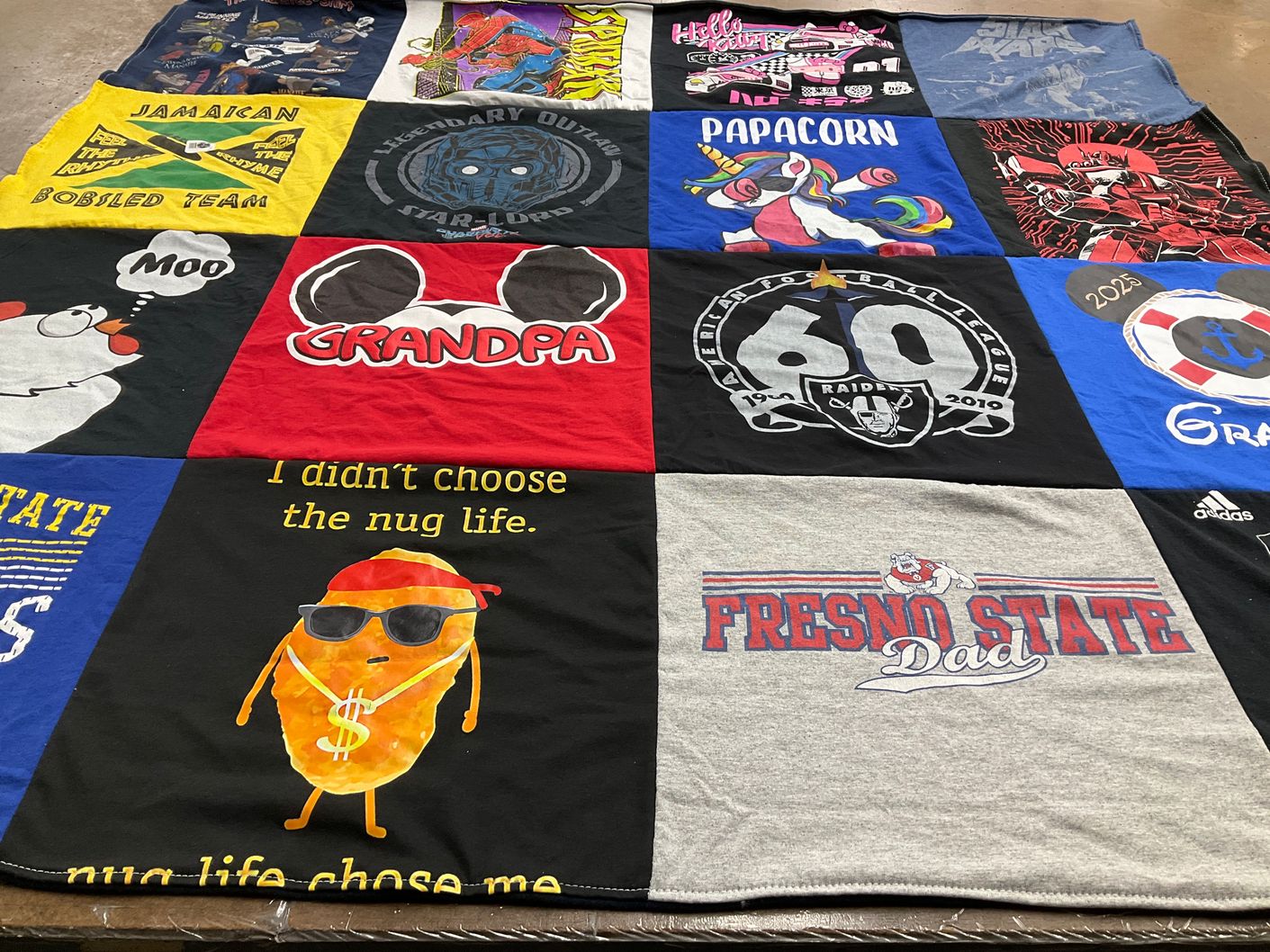T-shirt quilt from fresno state university by Vicky from CA
