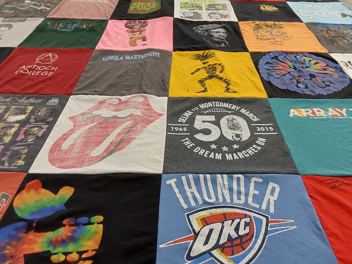 T-shirt quilt featuring oklahoma city thunder by Carol from CA