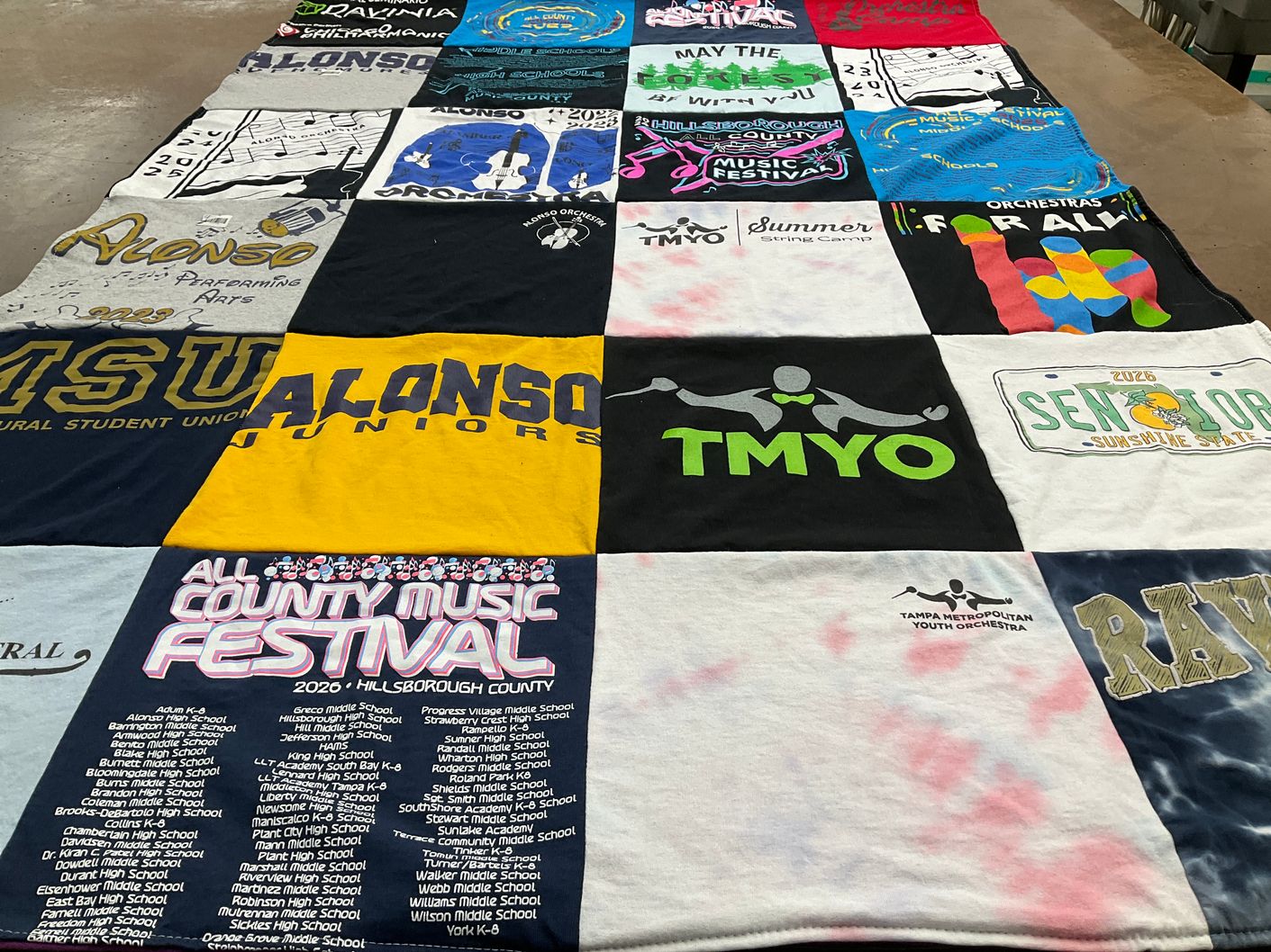 T-shirt quilt from alonso high school by Daniela from FL
