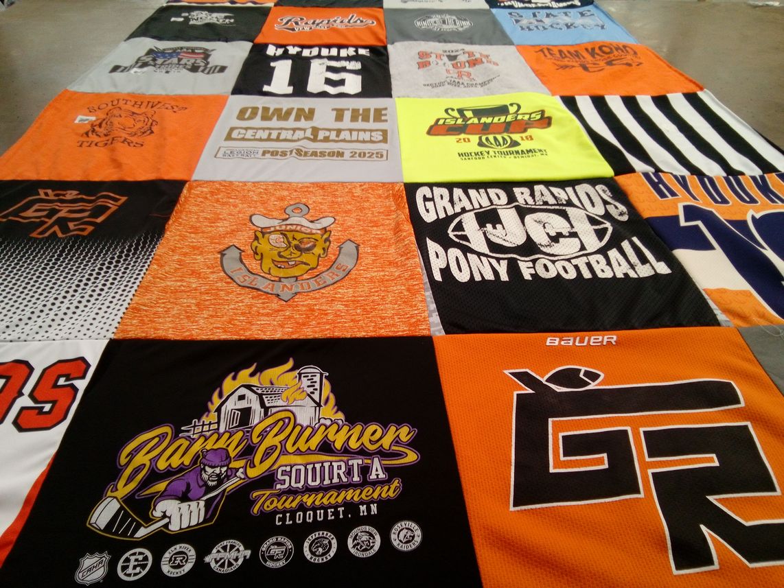 T-shirt quilt featuring grand rapids pon youth football team by Beth from MN