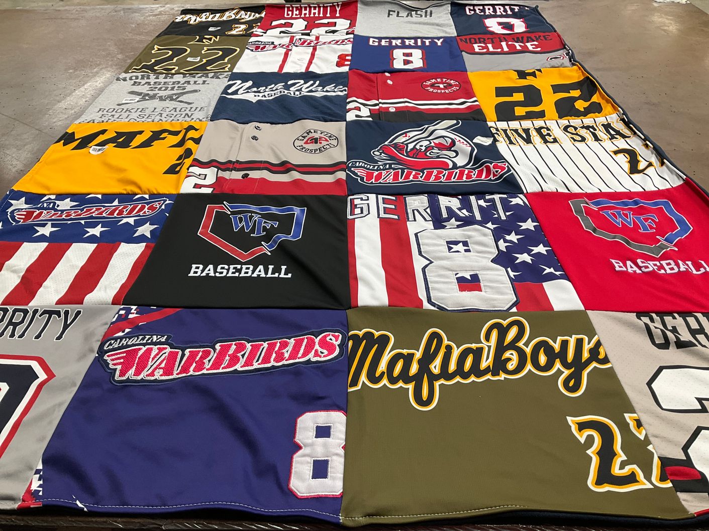 T-shirt quilt featuring carolina warbirds by AMY from NC
