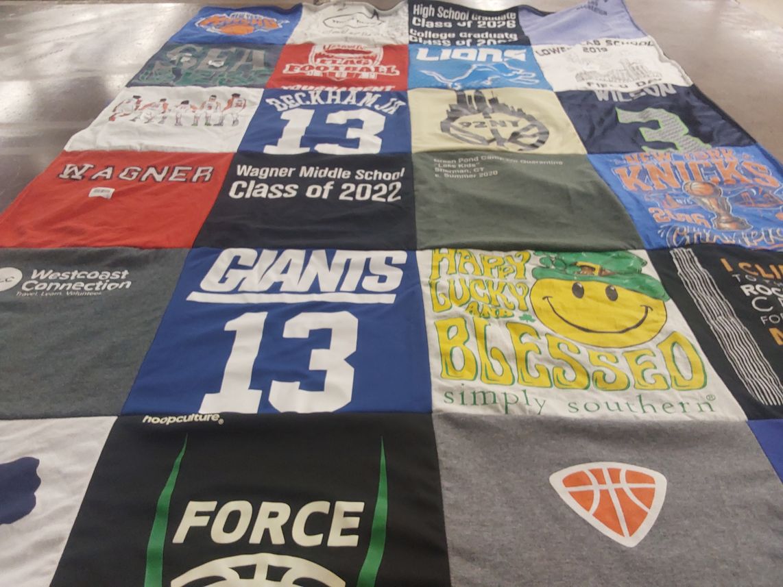 T-shirt quilt featuring new york knicks, new york giants by Susannah from NY