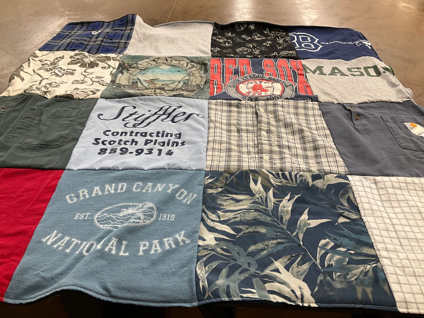 T-shirt quilt with travel, sports themes by Kristin from NJ