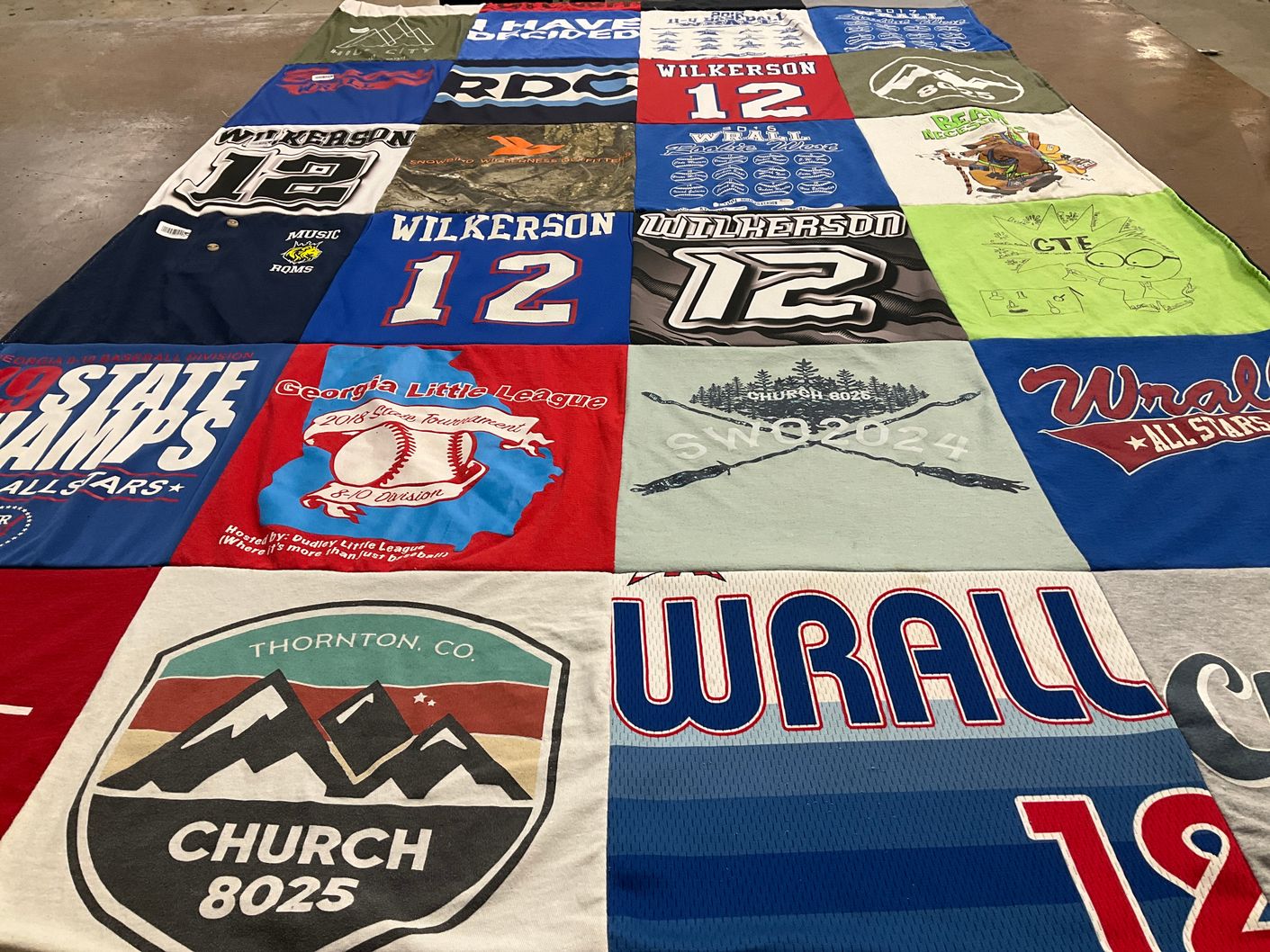 T-shirt quilt featuring wrall by Kathryn from CO