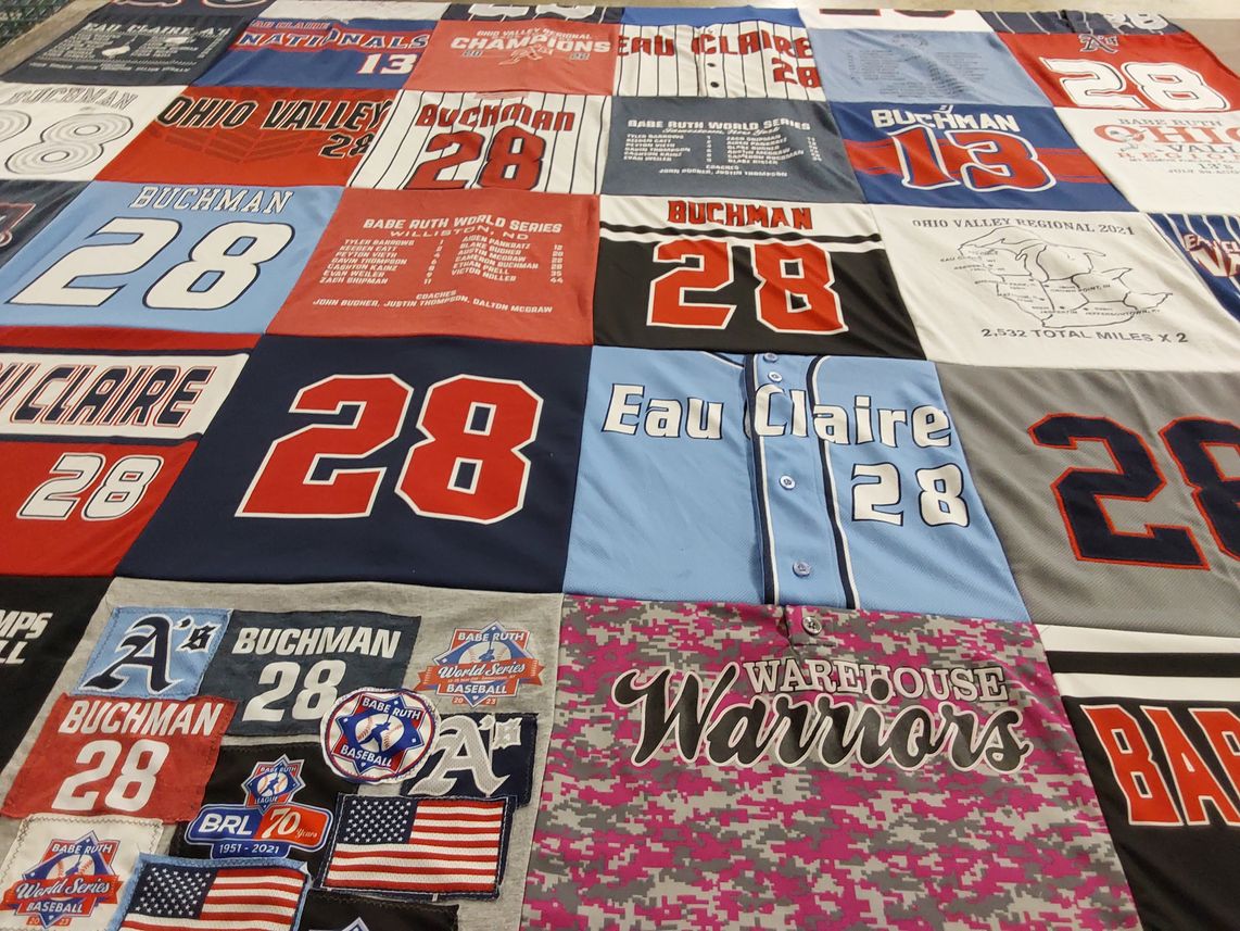 T-shirt quilt from eau claire by Leah from WI