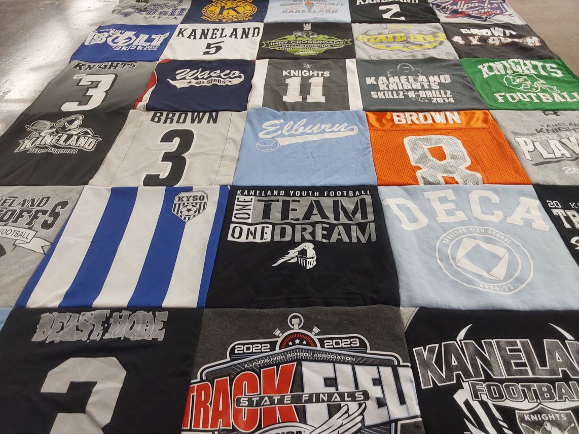 T-shirt quilt featuring kaneland knights by Lisa from IL