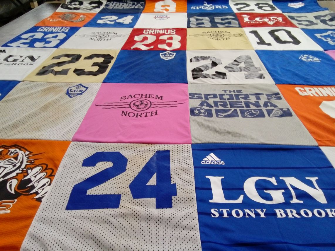 T-shirt quilt from sachem north high school, lgn stony brook by Lori from NY