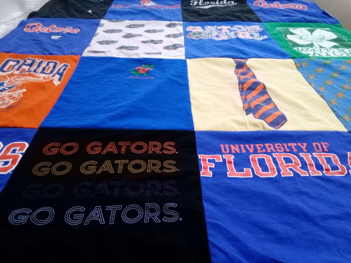 T-shirt quilt featuring university of florida gators by Debra from FL