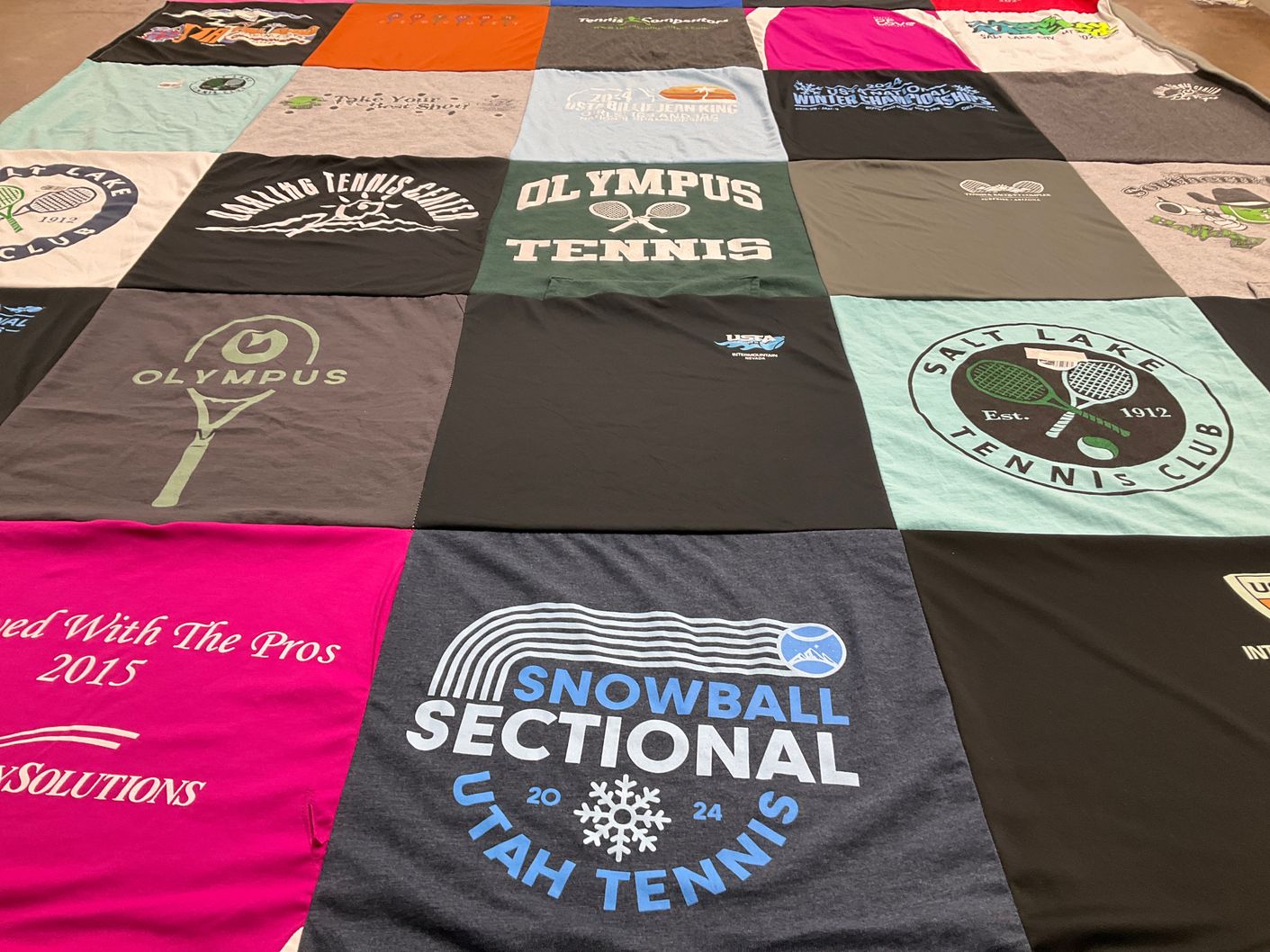 T-shirt quilt from olympus high school by Kim from UT