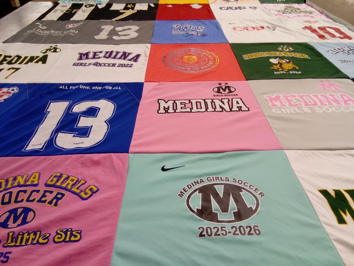 T-shirt quilt featuring medina girls soccer by Lisa from OH