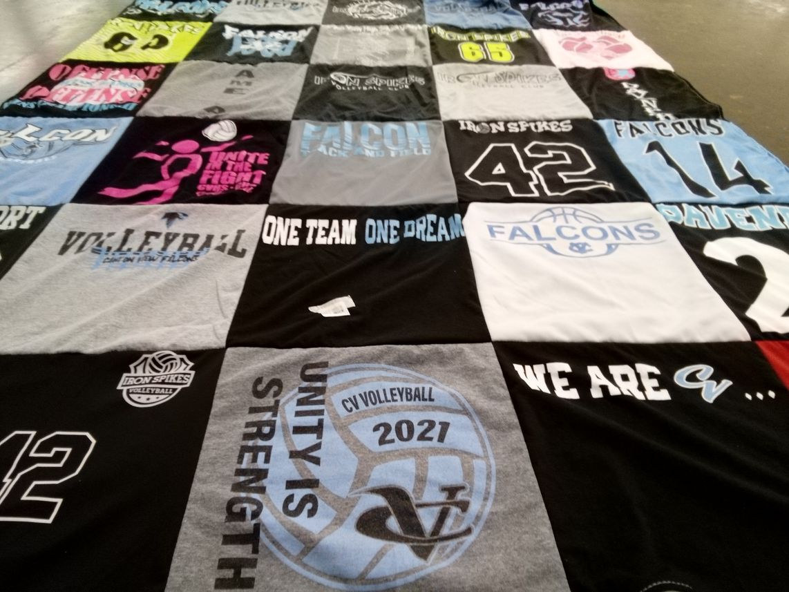 T-shirt quilt featuring cv falcons by Joll from UT