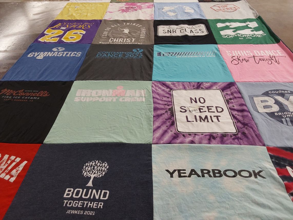 T-shirt quilt from brigham young university by Jessica from CA