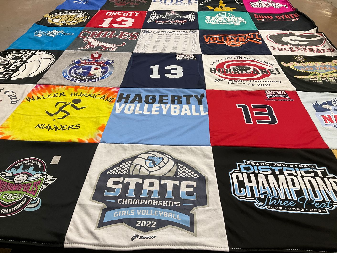 T-shirt quilt featuring hagerstown volleyball, otva volleyball by Abithia from FL