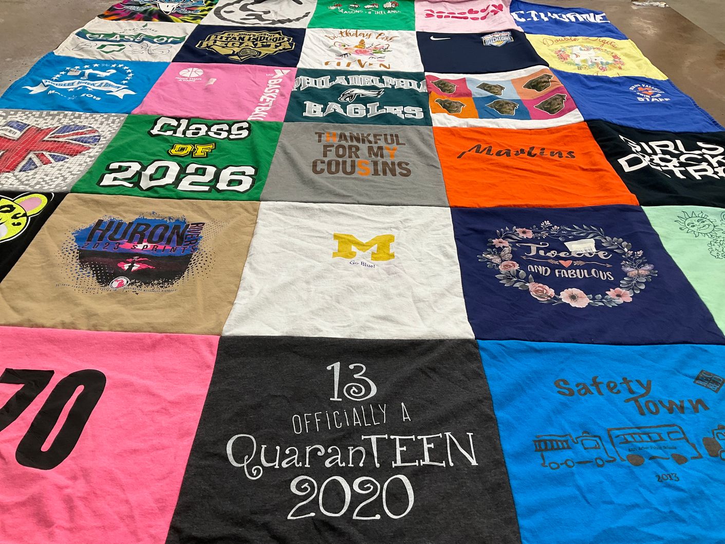 T-shirt quilt featuring marlins by Ruthann from MI