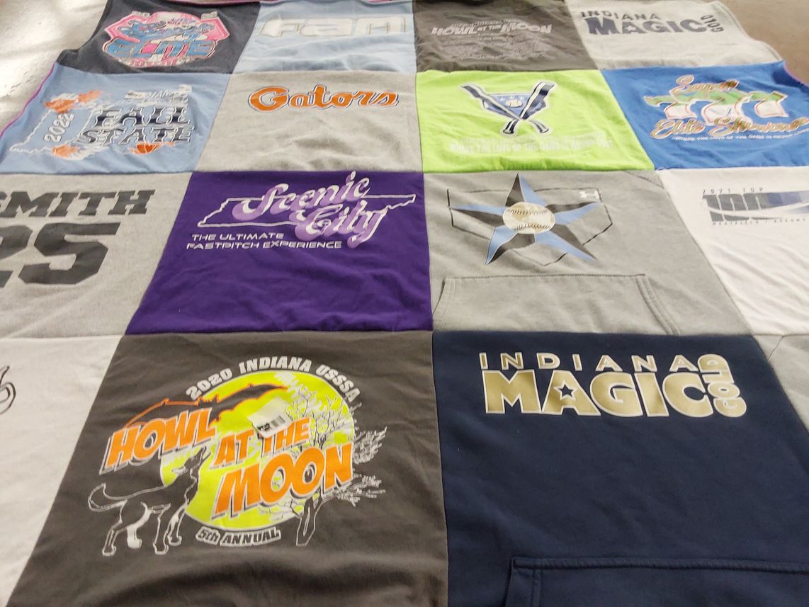 T-shirt quilt from ball state university by Lindsay from IN