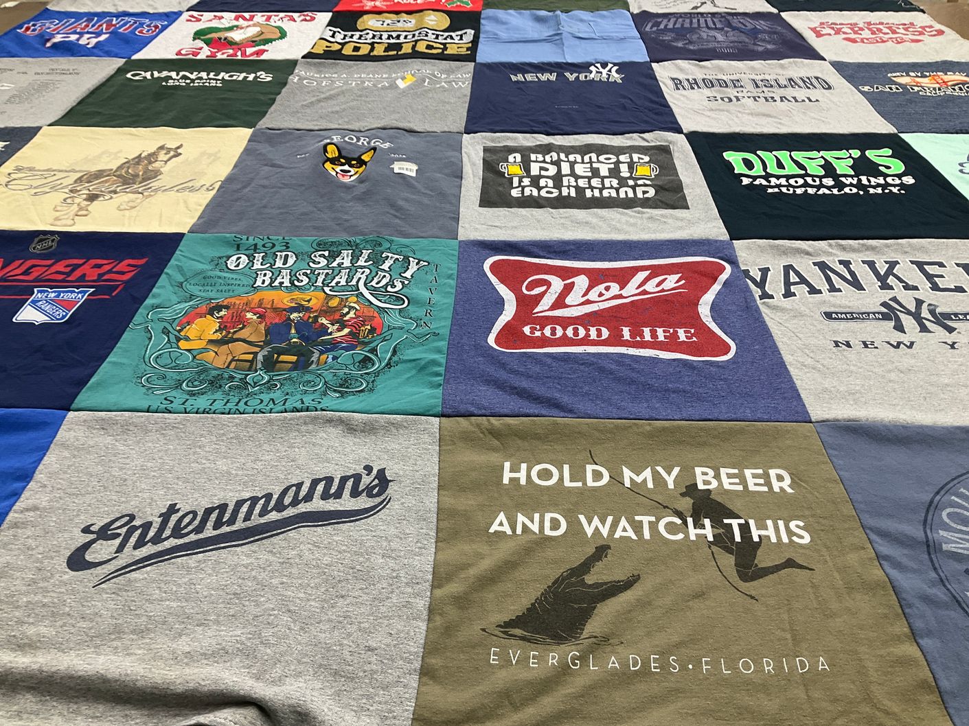 T-shirt quilt featuring new york yankees, new york rangers by Susan from NY