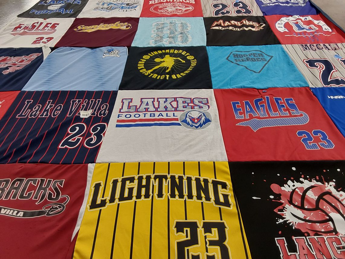 T-shirt quilt featuring lake villa football team, lindenhurst football team by Renee from IL