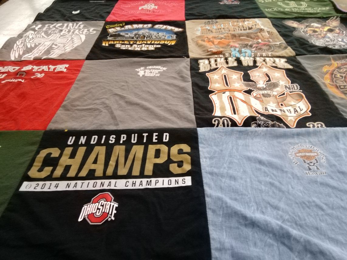 T-shirt quilt from ohio state university by Jason from OH