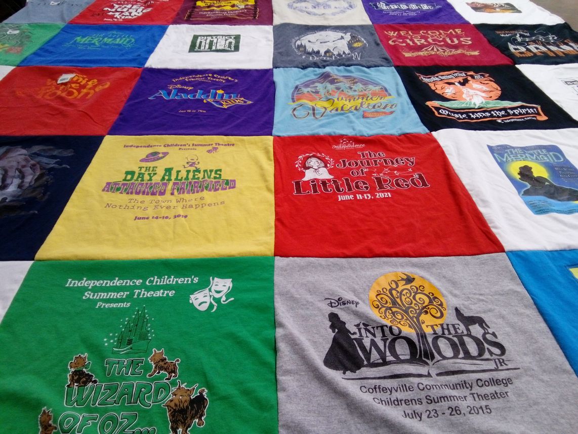 T-shirt quilt from coffeyville community college by Marcia from KS