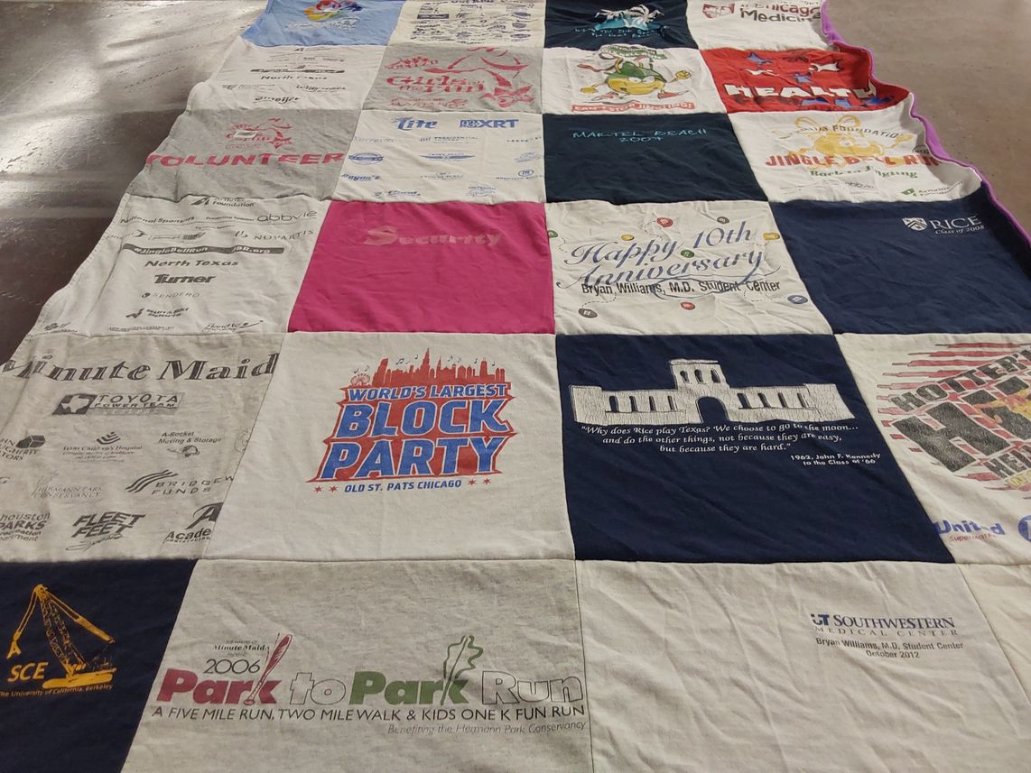 T-shirt quilt from rice university by Alexandra from TX