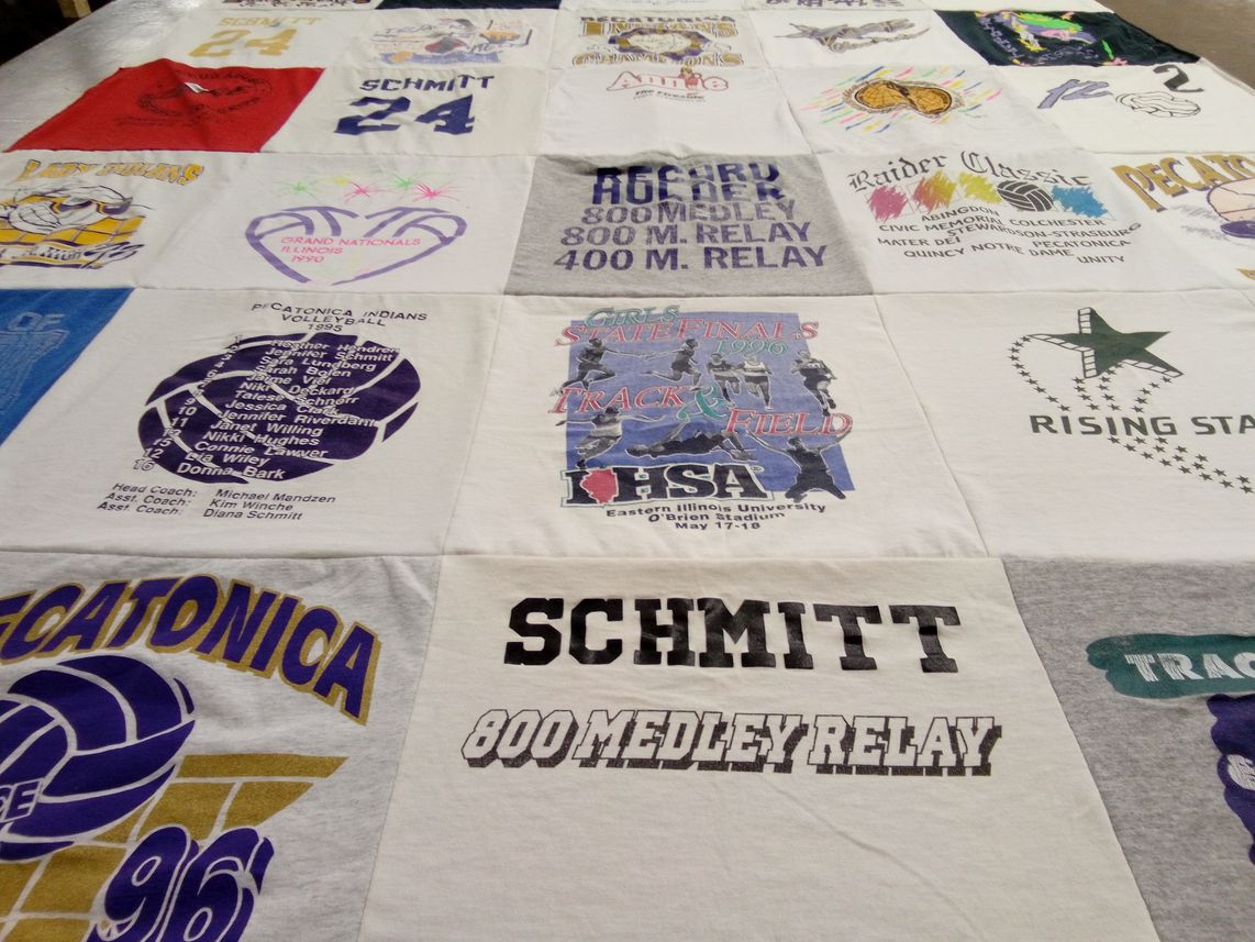 T-shirt quilt from pecatonica high school by Jen from IL