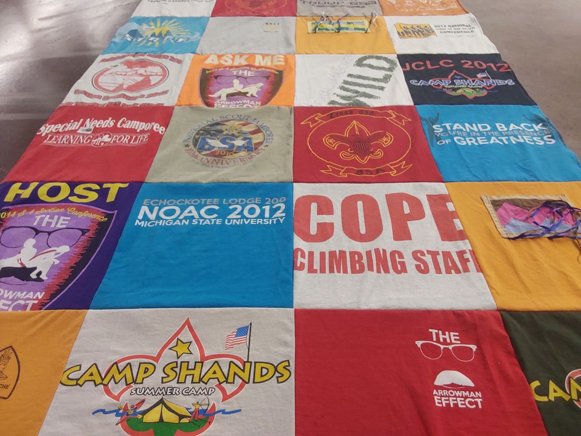 T-shirt quilt from michigan state university by lisa from FL