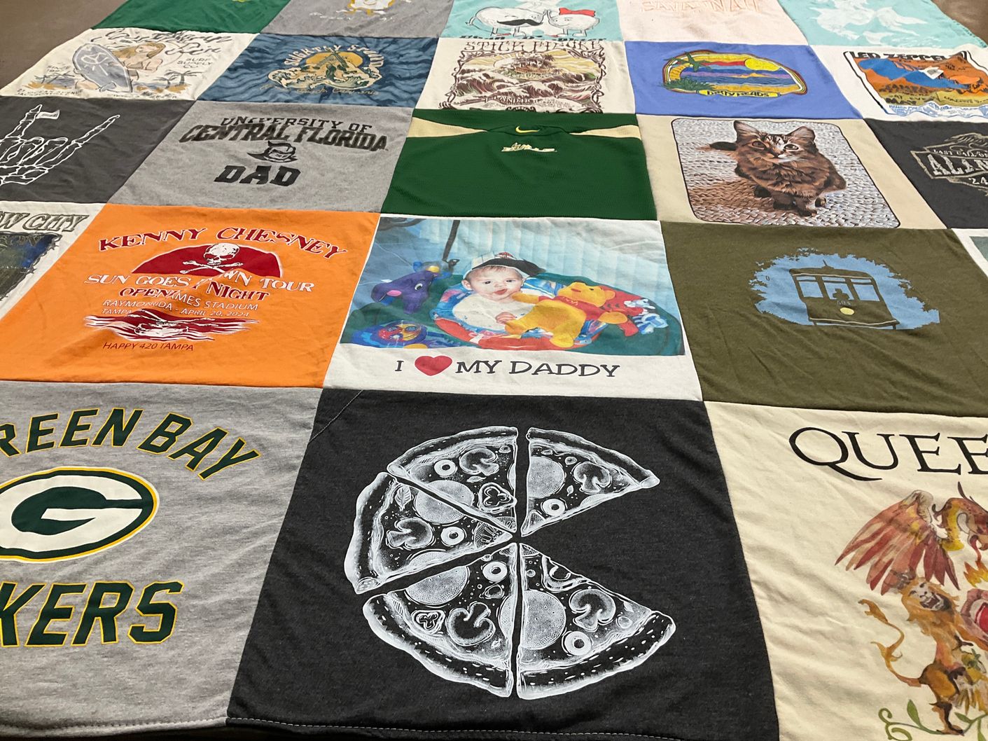 T-shirt quilt featuring green bay packers by Gabrielle from FL