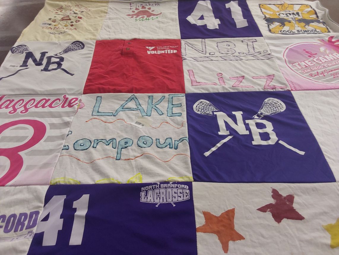 T-shirt quilt featuring north bradford lacrosse by Elizabeth from TX