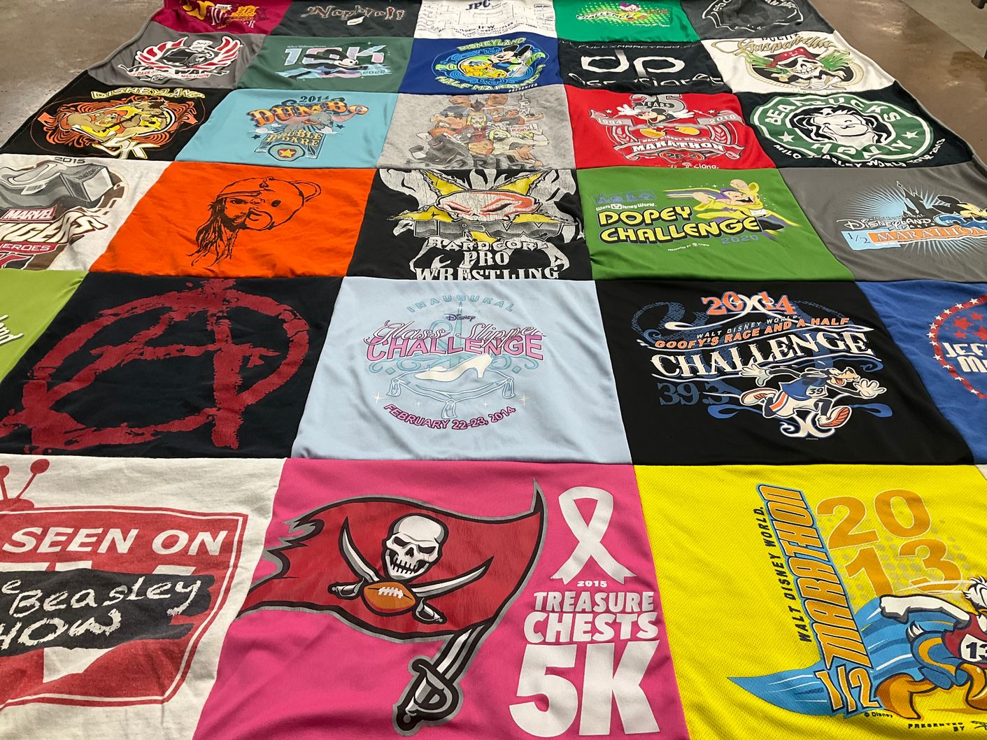 T-shirt quilt featuring tampa bay buccaneers by Kristin from FL