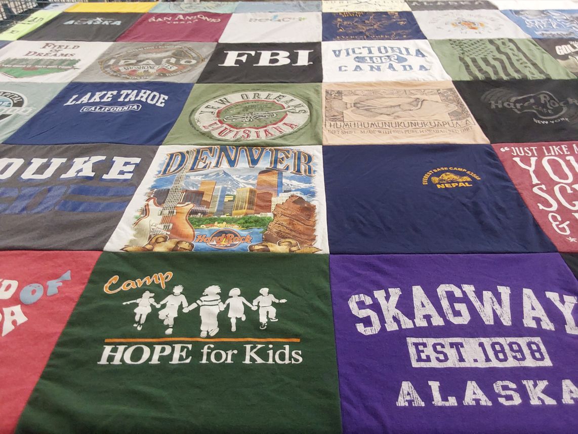 T-shirt quilt from duke university by Laura from CO