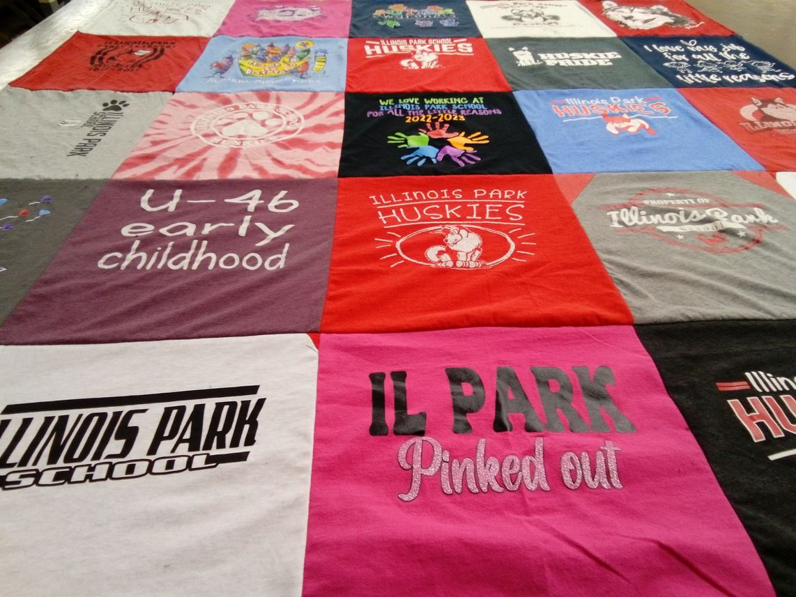 T-shirt quilt featuring illinois park huskies by Nora from IL