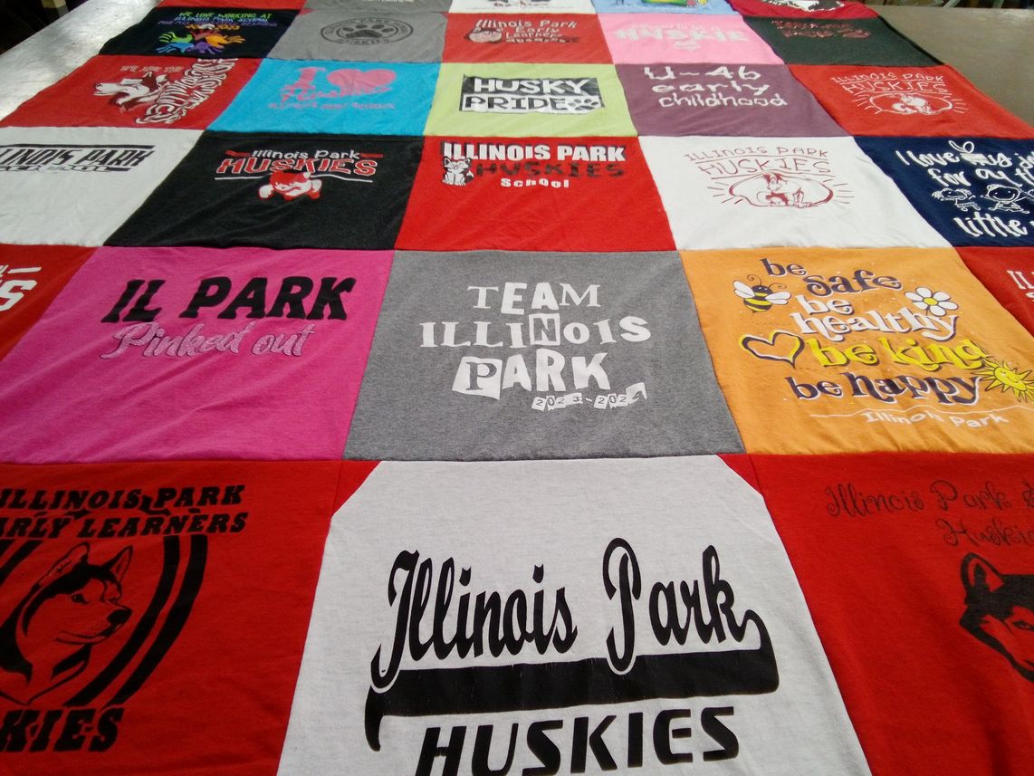 T-shirt quilt featuring illinois park huskies by Nora from IL