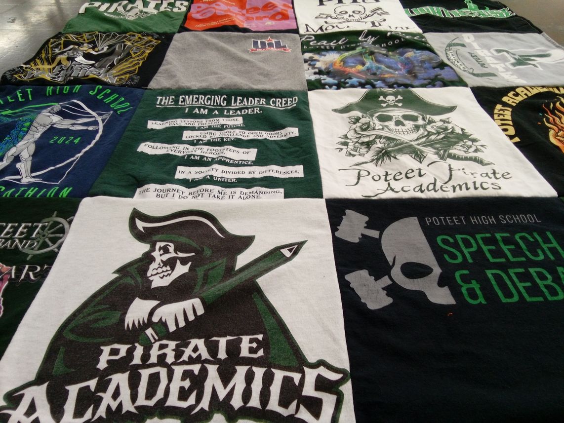 T-shirt quilt from poteet high school by Kim from TX