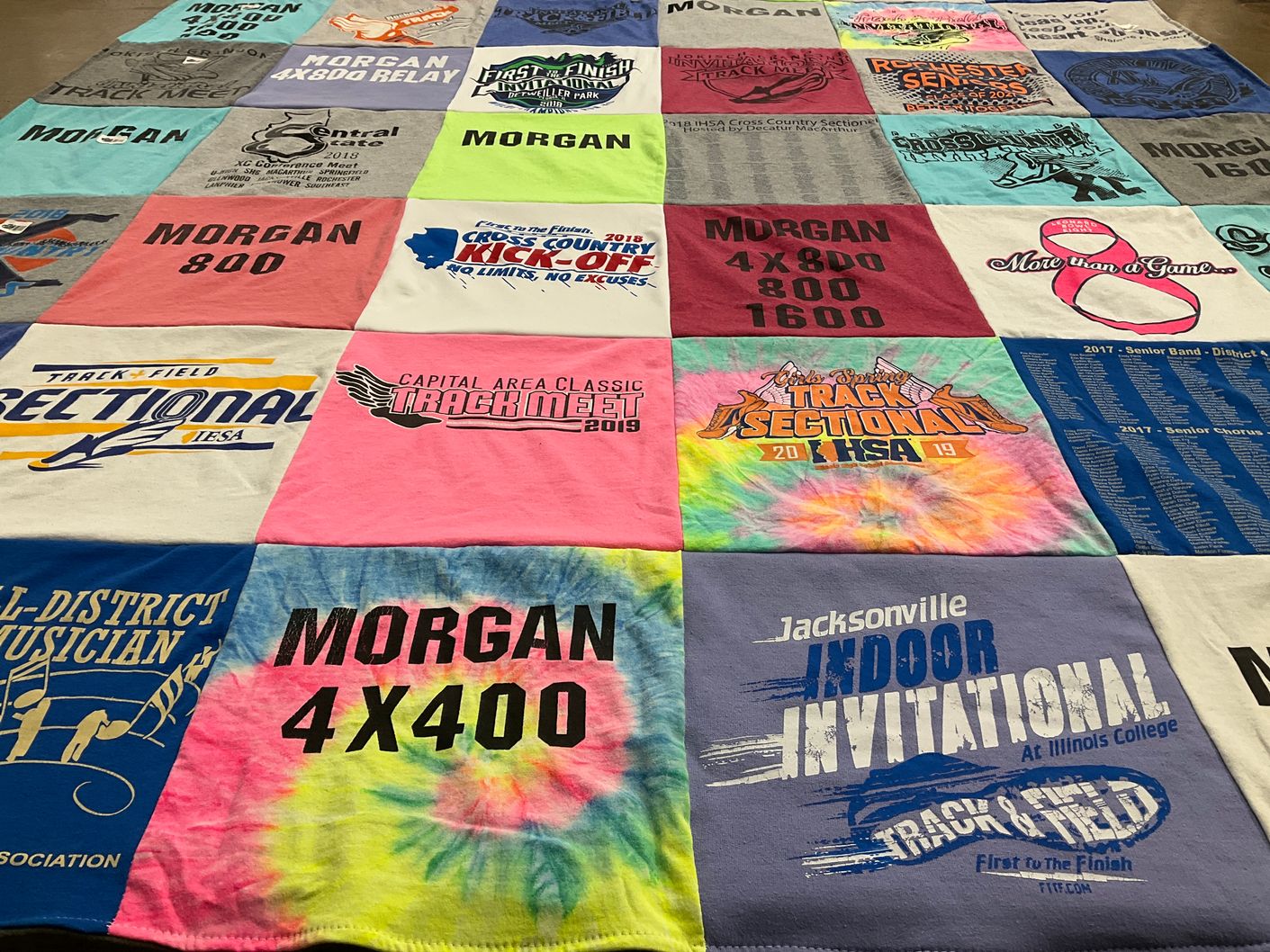T-shirt quilt from morgan high school by Mary K from IL