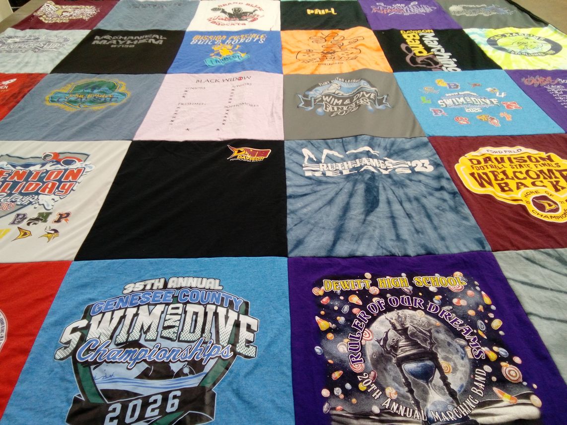 T-shirt quilt from dewiitt high school by Anne from MI