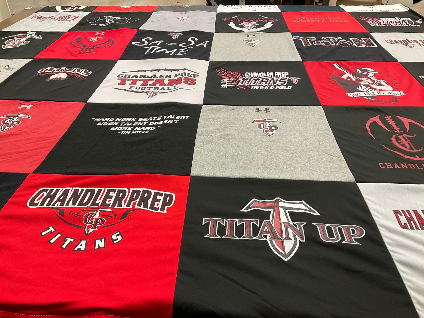 T-shirt quilt featuring chandler prep titans by Micheria from AL