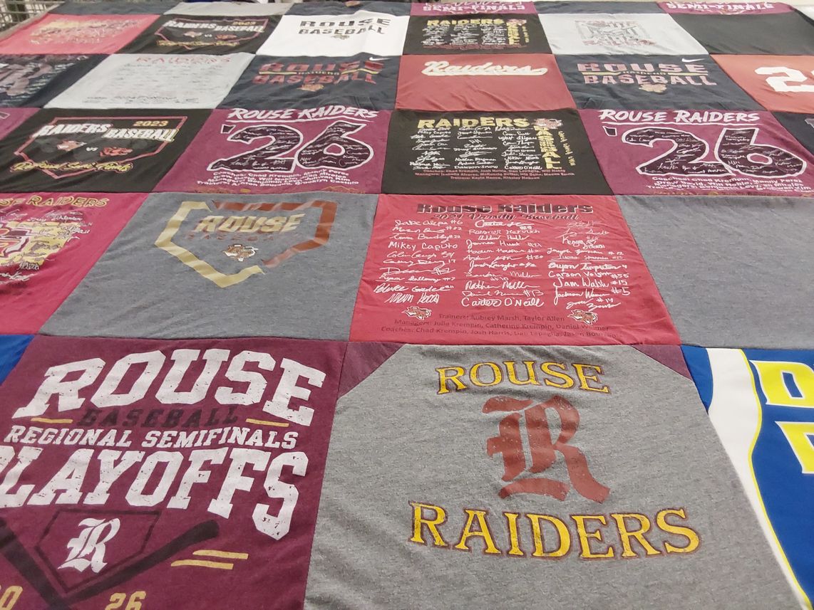 T-shirt quilt featuring rouse raiders by Jacqueline from TX