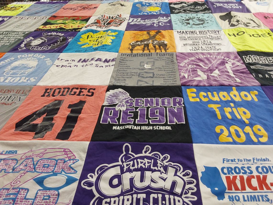 T-shirt quilt featuring mascoutah high school track and field by Cameryn from IL
